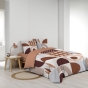 Housse de couette 240 x 220 cm + 2 taies – Coton 42 fils – GEMMA Terracotta