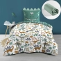 Pack Housse de couette réversible DINA 140 x 200 cm + Drap housse 90x190 cm Sauge