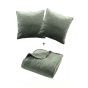 Couvre-lit 240x260 cm + 2 housses de coussin 60x60 cm – Velours uni matelassé SOLANGE Cèdre