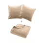 Couvre-lit 240x260 cm + 2 housses de coussin 60x60 cm – Velours uni matelassé SOLANGE Beige