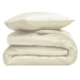 Housse de Couette 240 x 220 cm – Velours Uni – Velina Naturel + 2 Taies