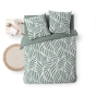 Housse de couette 240 x 220 cm imprimée 57 fils – MORGANE Sauge – 2 taies incluses