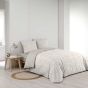 Housse de couette 260 x 240 cm coton 57 fils MORGANE Naturel + 2 taies