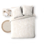 Housse de couette 260 x 240 cm coton 57 fils MORGANE Naturel + 2 taies