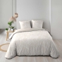 Housse de couette 260 x 240 cm coton 57 fils MORGANE Naturel + 2 taies