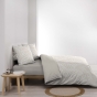 Housse de couette 260 x 240 cm coton 57 fils MORGANE Naturel + 2 taies