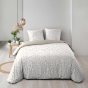 Housse de couette 240 x 220 cm coton 57 fils imprimé VIOLETTE Naturel + 2 taies