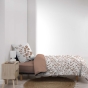 Housse de couette 140 x 200 cm coton 57 fils MAIWEN Mocha + 1 taie – Motif végétal