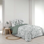 Housse de couette 240 x 220 coton naturel 57 fils MAIWEN Sauge + 2 taies