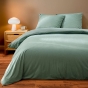 Parure de lit 3 pièces 240 x 220 cm velours côtelé uni Casual Cèdre