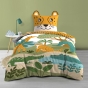 Parure de lit enfant 140 x 200 cm coton 42 fils SAVANA + drap housse blanc 90x190 cm