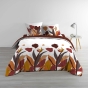 Parure de lit 240 x 220 cm 100% coton 57 fils PALOMA + drap housse 140 x 190 cm Caramel