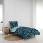 Parure de lit 2 pièces 140 x 200 cm 100% coton 57 fils STACY + 1 taie