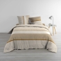 Parure de lit 3 pièces 240 x 220 cm imprimé coton 42 fils MEIKO Naturel