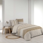 Parure de lit 3 pièces 240 x 220 cm imprimé coton 42 fils MEIKO Naturel