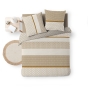 Parure de lit 3 pièces 240 x 220 cm imprimé coton 42 fils MEIKO Naturel