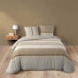 Parure de lit 3 pièces 240 x 220 cm imprimé coton 42 fils MEIKO Naturel