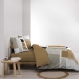 Parure de lit 3 pièces 260 x 240 cm QUADRO Miel – Imprimé géométrique