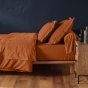 Drap housse 2 personnes 160 x 200 cm 100% coton 57 fils LINA Caramel – Bonnet 30 cm