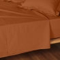 Taie d’oreiller 50 x 70 cm unie 57 fils LINA – Caramel, volant plat et point bourdon