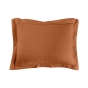 Taie d’oreiller 50 x 70 cm unie 57 fils LINA – Caramel, volant plat et point bourdon