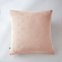 Taie d'oreiller brodée en gaze de coton 60 x 60 cm Gaïa Boho Rose clair