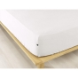 Drap housse flanelle chaude 140 x 190 cm Bonnet 30 cm  + 2 taies 63 x 63 Blanc