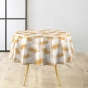 Nappe ronde Ø160 cm PVC imprimé – Finition biais – Paillette Sarina