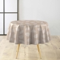 Nappe ronde Ø160 cm PVC imprimé – Finition biais – Feuillys Blanc