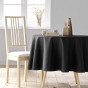 Nappe ronde Ø 180 cm – Polyester uni – Essentiel Noir  – Finition ourlet