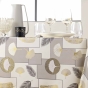 Nappe rectangle 145 x 240 cm – Polyester imprimé métallisé NATANE Naturel