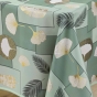 Nappe rectangle 145 x 240 cm – Polyester imprimé métallisé NATANE Sauge