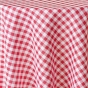 Nappe ronde Ø 180 cm – Polyester fils teints Vichy Rouge