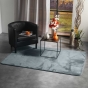 Tapis Rectangle 120x170 cm – Flanelle Unie Ultra Douce – Gris – Finition Biais