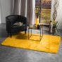  Tapis Rectangle 120x170 cm – Flanelle Unie Ultra Douce – Jaune – Finition Biais