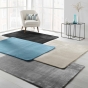  Tapis Rectangle 120x170 cm – Flanelle Unie Ultra Douce – Bleu – Finition Biais