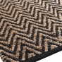 Tapis rectangle 120 x 170 cm – Jute et polycoton – Motif Zigzag noir et naturel