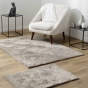 Tapis rectangle 60 x 90 cm imitation fourrure feline Taupe