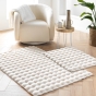 Tapis rectangle 120 x 170 cm – Imitation fourrure – Modèle Mounty – Blanc relief