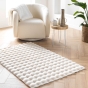 Tapis rectangle 120 x 170 cm – Imitation fourrure – Modèle Mounty – Blanc relief
