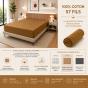 Drap Housse 140 x 190 cm Caramel – 100% Coton 57 Fils/cm² – Bonnet 30 cm