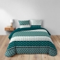 Parure 3 p. 240 x 220 cm polycoton 52 fils Stria Emeraude
