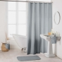 Rideau de douche avec crochets 180 x 200 cm – ESSENCIA Gris – Imperméable & déco