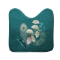 Tapis contour wc 45 x 45 cm microfibre imprimé Ginkoblue