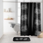 RIDEAU DE DOUCHE AVEC CROCHETS 180x200 CM POLYESTER IMPRIME ORBELLA NOIR/ARGENT