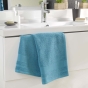 Serviette de toilette 50 x 90 cm eponge unie tendresse Bleu Paon