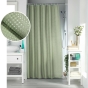 RIDEAU DE DOUCHE AVEC CROCHETS 180 x 200 CM JACQUARD UNI QUARTZ SAUGE