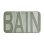 Tapis de bain 45 x 75 cm – Microfibre en relief motif “BAIN” – Antidérapant – Sauge