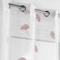 Voilage a oeillets 140 x 240 cm voile sablé brodé Ariella Blanc/rose