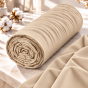 Drap housse 2 en 1 imperméable 140 x 190 cm – Coton 57 fils – DUO PROTECT Sable